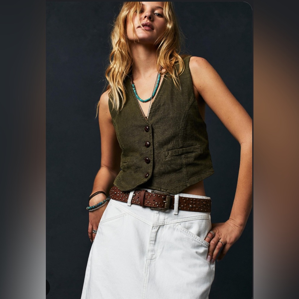 Free people Charley linen vest